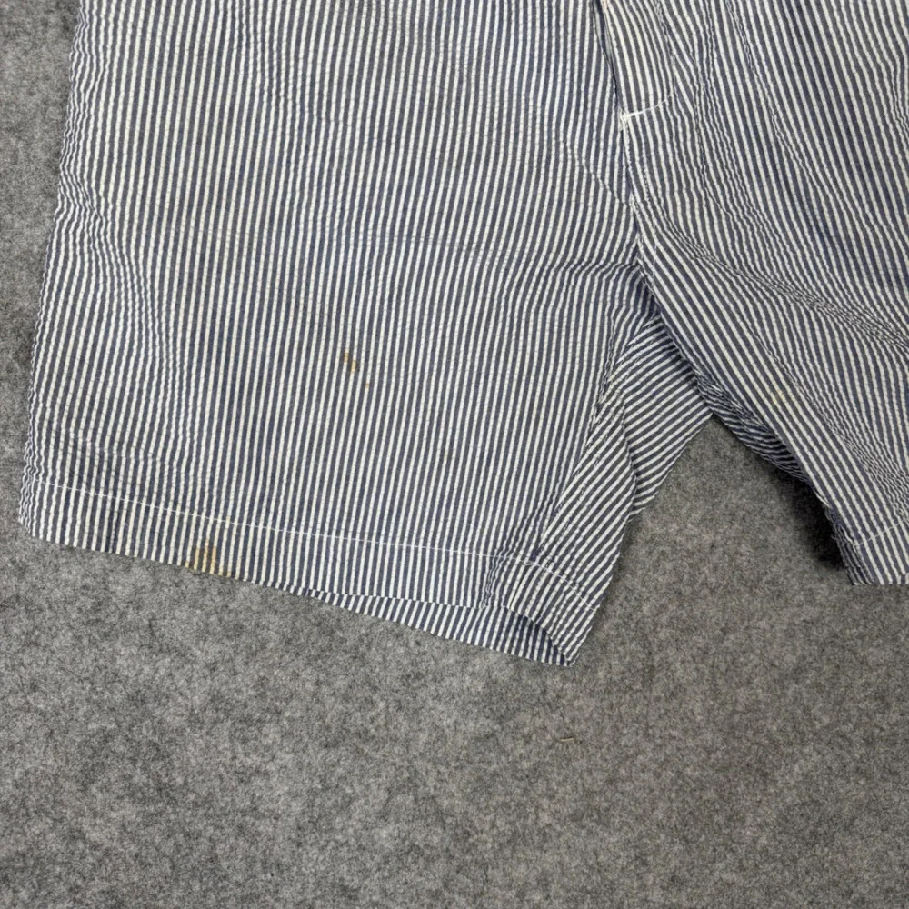 Chubbies Mens Seersucker Shorts Blue White Striped 7 Inch Inseam Size Medium